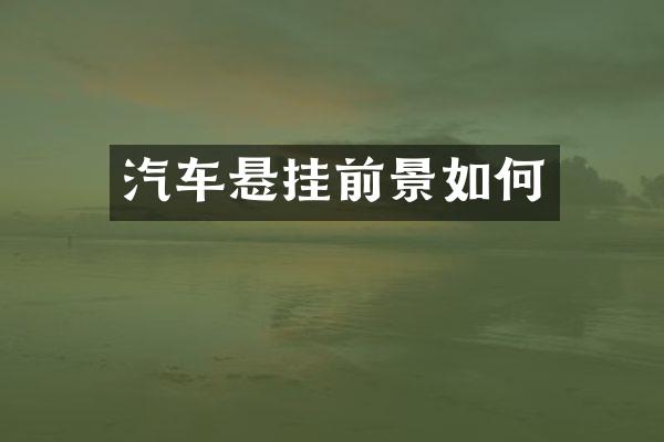汽车悬挂前景如何
