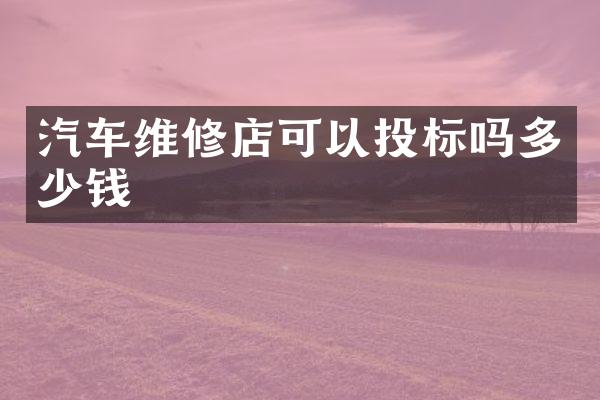 汽车维修店可以投标吗多少钱