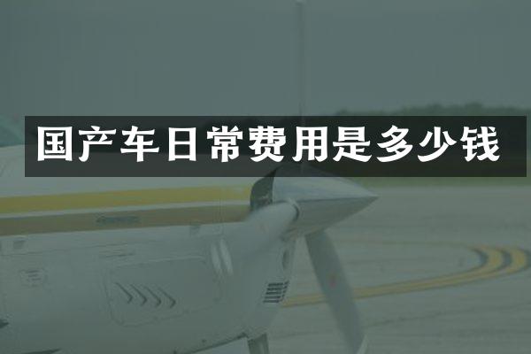 国产车日常费用是多少钱