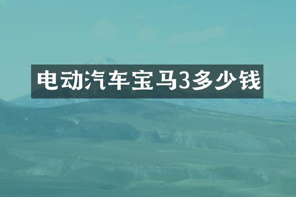 电动汽车宝马3多少钱
