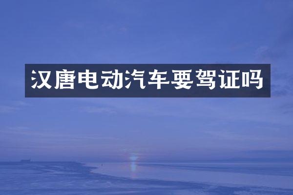汉唐电动汽车要驾证吗