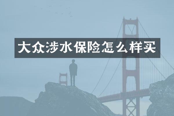 大众涉水保险怎么样买