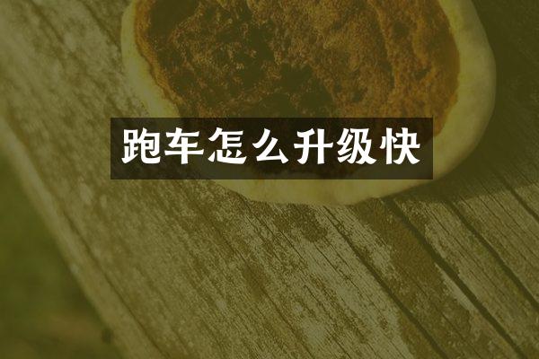跑车怎么升级快