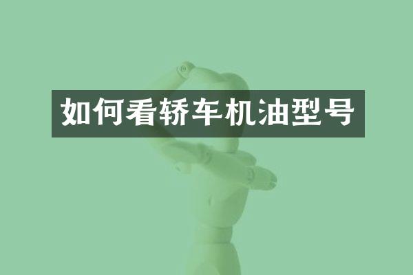 如何看轿车机油型号
