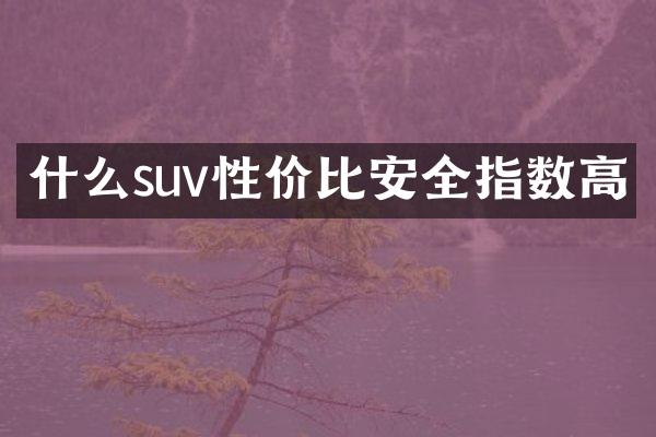 什么suv性价比安全指数高