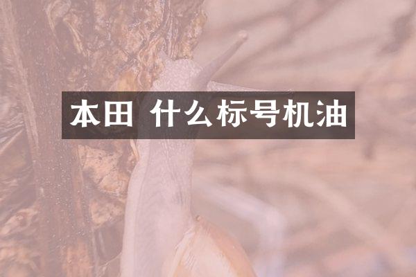 本田 什么标号机油