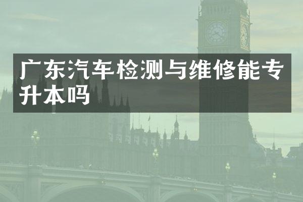 广东汽车检测与维修能专升本吗