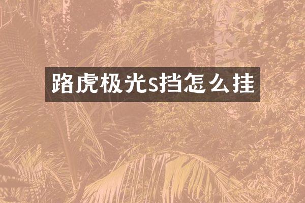 路虎极光s挡怎么挂