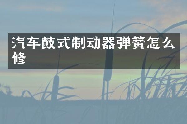 汽车鼓式制动器弹簧怎么修