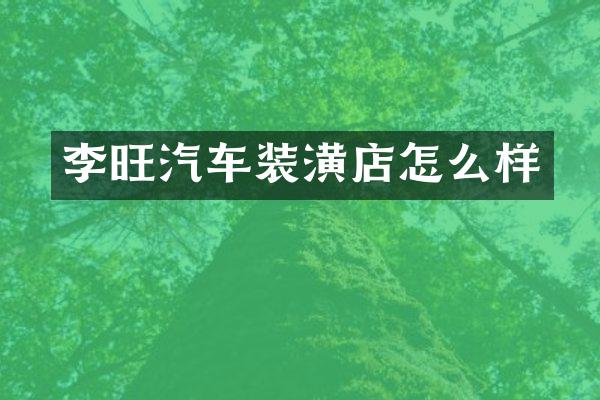 李旺汽车装潢店怎么样