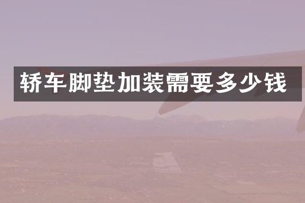 轿车脚垫加装需要多少钱