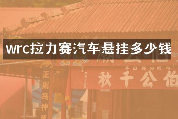 wrc拉力赛汽车悬挂多少钱