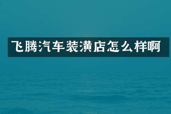 飞腾汽车装潢店怎么样啊