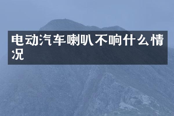 电动汽车喇叭不响什么情况