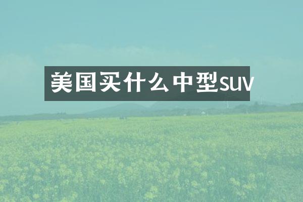 美国中型suv