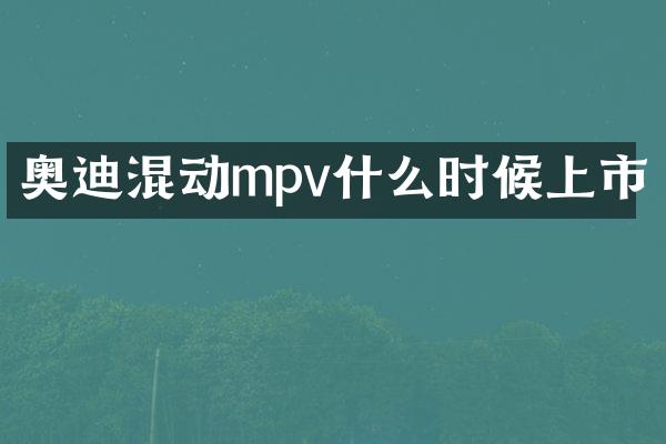 奥迪混动mpv什么时候上市