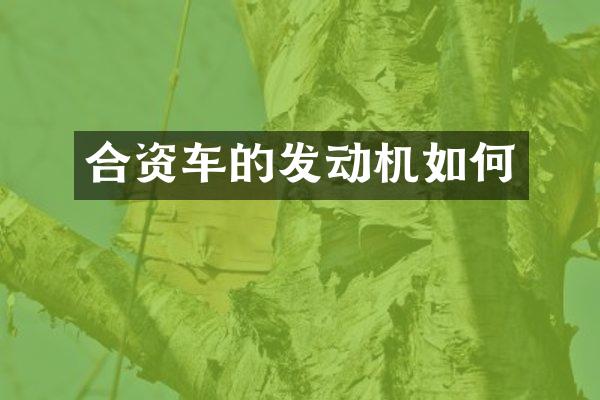 合资车的发动机如何