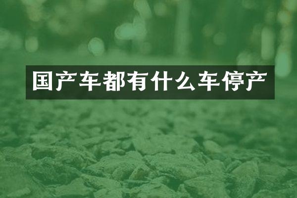 国产车都有什么车停产