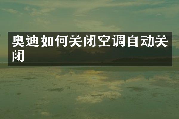 奥迪如何关闭空调自动关闭