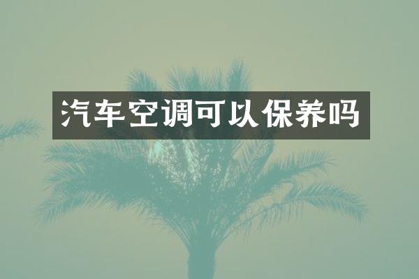 汽车空调可以保养吗