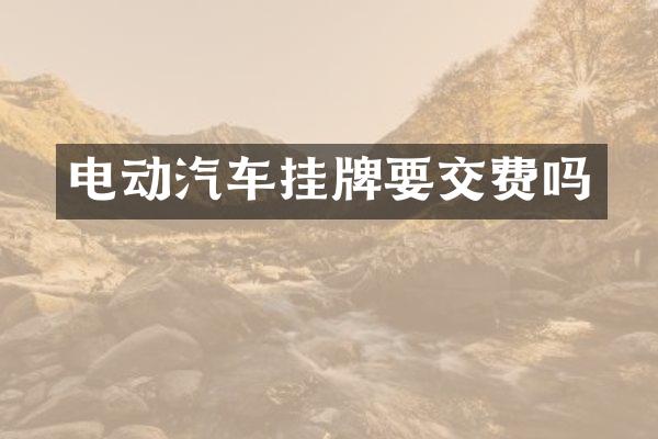 电动汽车挂牌要交费吗