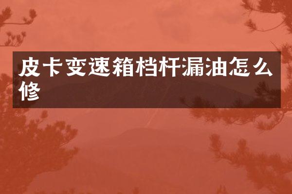 皮卡变速箱档杆漏油怎么修