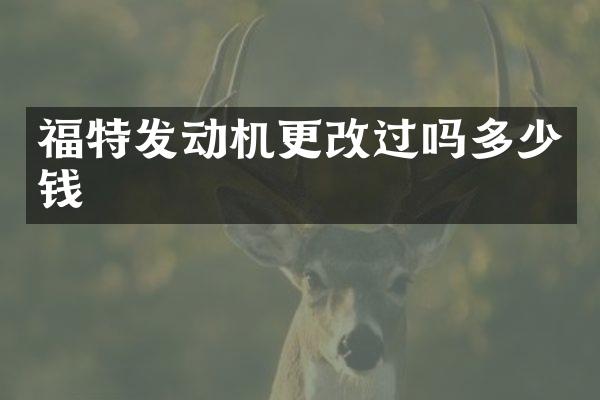 福特发动机更改过吗多少钱