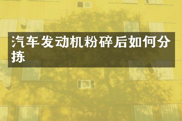 汽车发动机粉碎后如何分拣