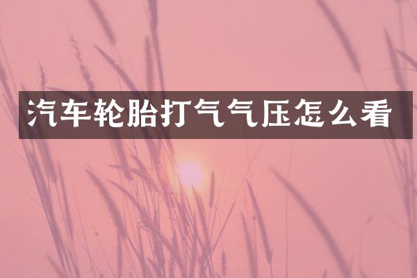 汽车轮胎打气气压怎么看
