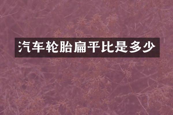 汽车轮胎扁平比是多少