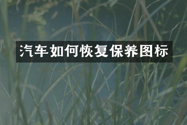 汽车如何恢复保养图标