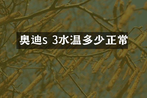 奥迪s 3水温多少正常