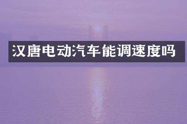 汉唐电动汽车能调速度吗