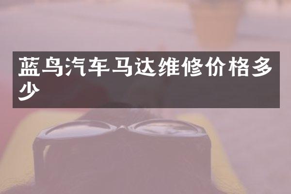 蓝鸟汽车马达维修价格多少