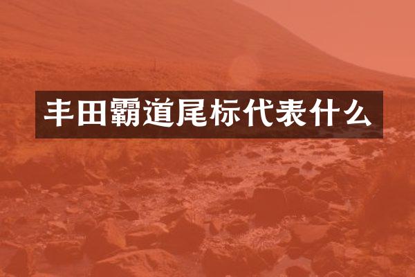 丰田霸道尾标代表什么