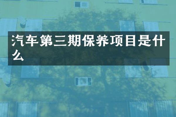 汽车第三期保养项目是什么