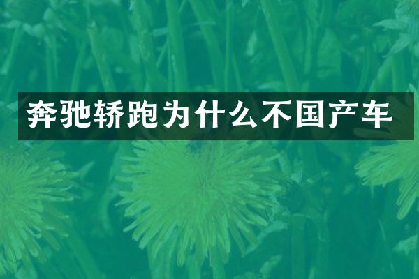 奔驰轿跑为什么不国产车