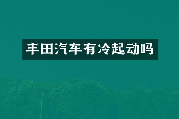 丰田汽车有冷起动吗