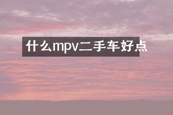 什么mpv二手车好点