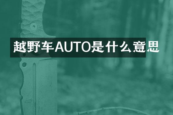 越野车AUTO是什么意思
