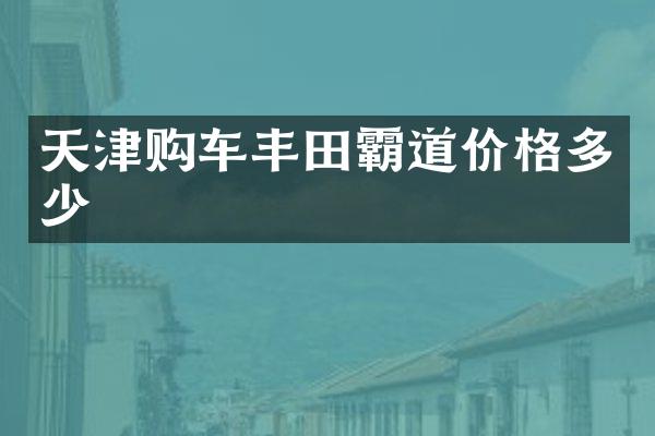 天津购车丰田霸道价格多少