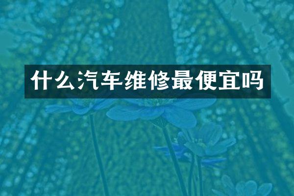 什么汽车维修最便宜吗