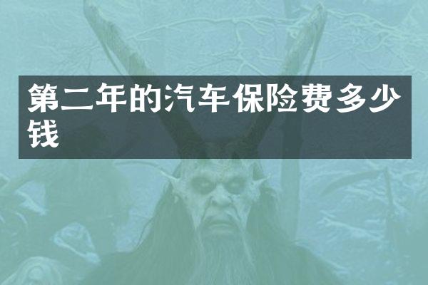 第二年的汽车保险费多少钱