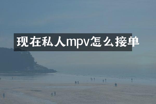 现在私人mpv怎么接单