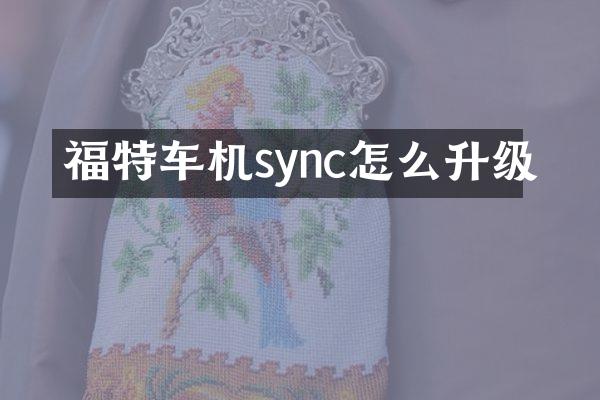 福特车机sync怎么升级