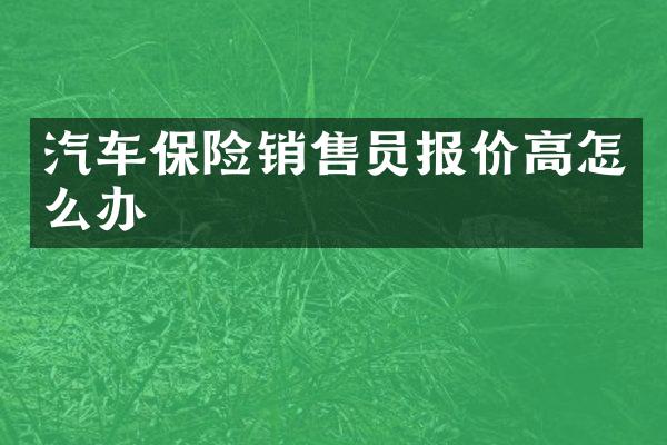 汽车保险销售员报价高怎么办