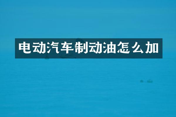 电动汽车制动油怎么加