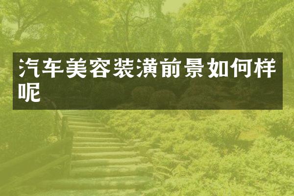 汽车美容装潢前景如何样呢