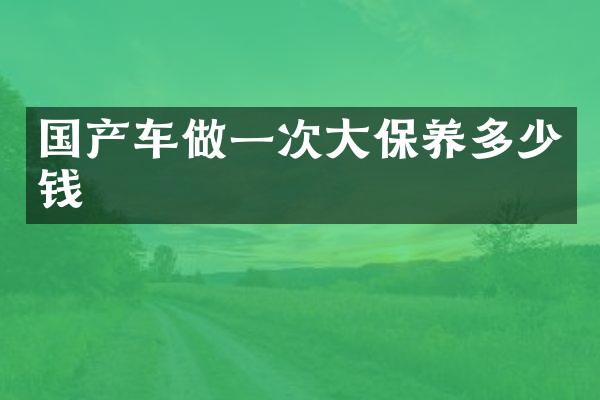 国产车做一次大保养多少钱