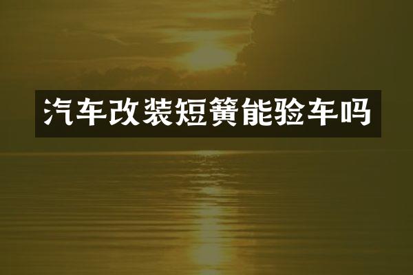 汽车改装短簧能验车吗